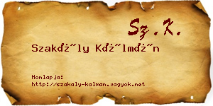 Szakály Kálmán névjegykártya
