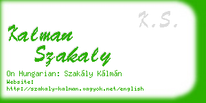 kalman szakaly business card