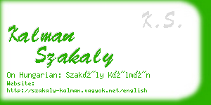 kalman szakaly business card